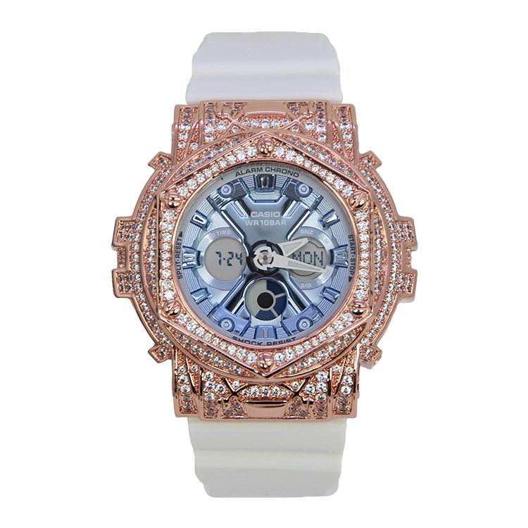 玫瑰金色 改裝手錶 BA-130-7A2 - Rokkaku