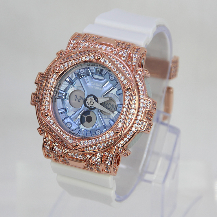 玫瑰金色 改裝手錶 BA-130-7A2 - Rokkaku