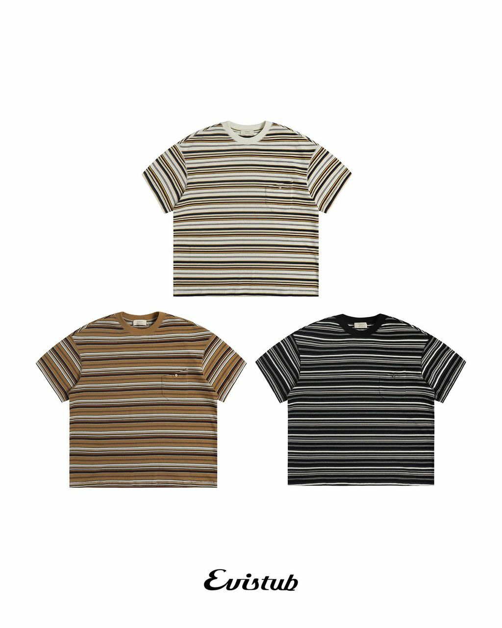 【Evistub】23SS Summer Striped T-Shirt