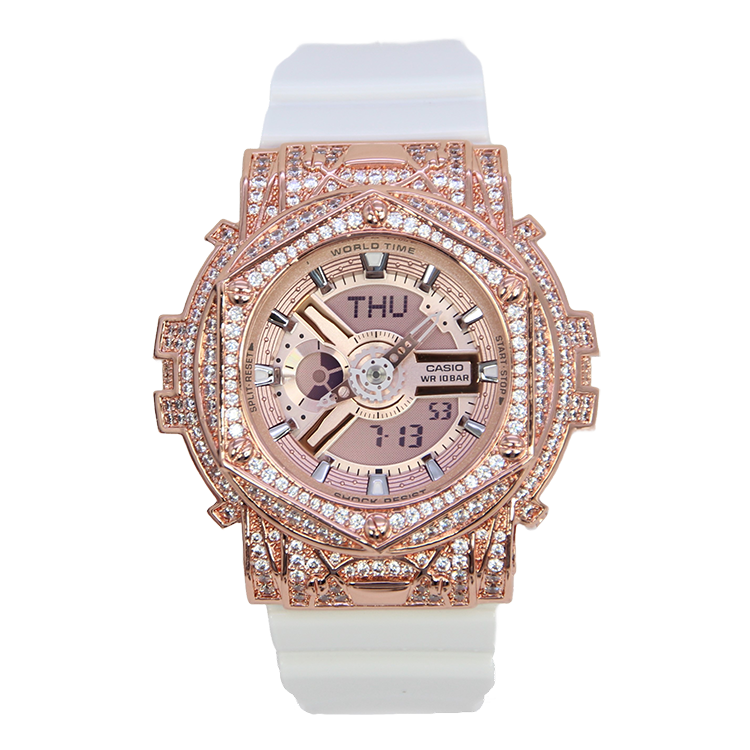 玫瑰金色 改裝手錶 BA-110-7A1 - Rokkaku