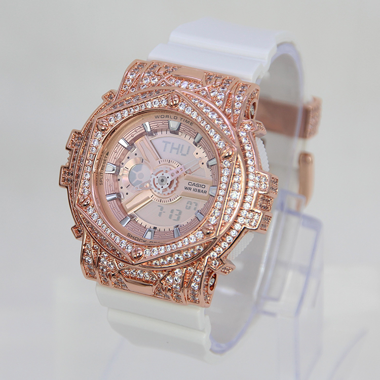 玫瑰金色 改裝手錶 BA-110-7A1 - Rokkaku