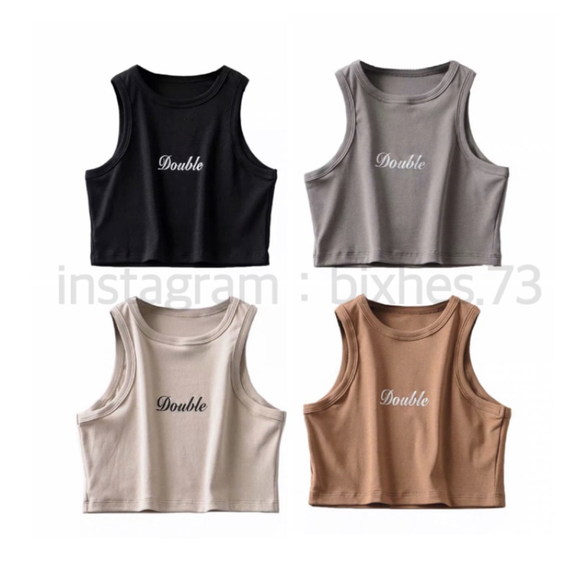 歐美double短版背心(C00036)