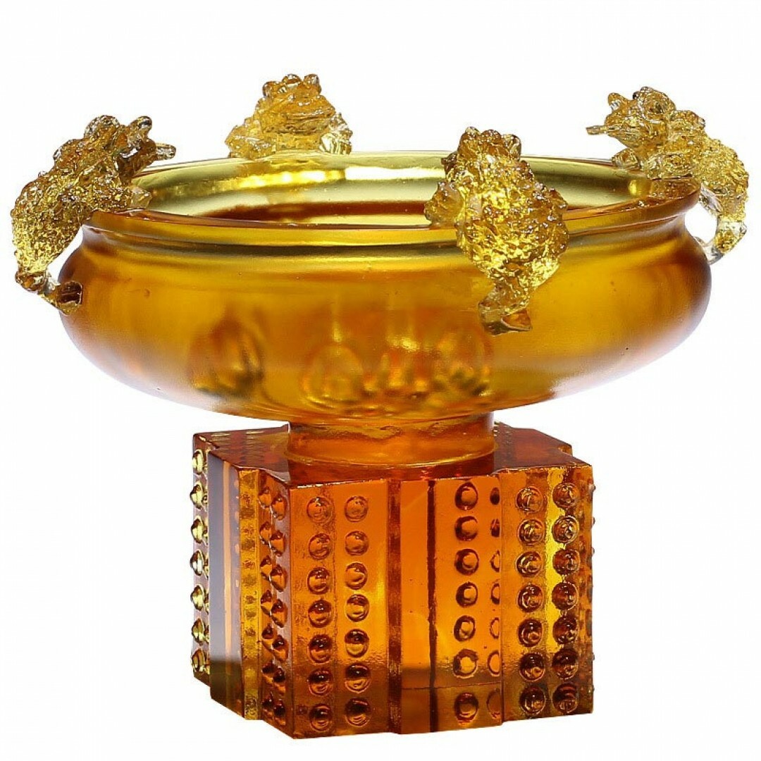 琉璃聚寶盆金蟾送寶｜招財開運擺飾 開業喬遷送禮首選