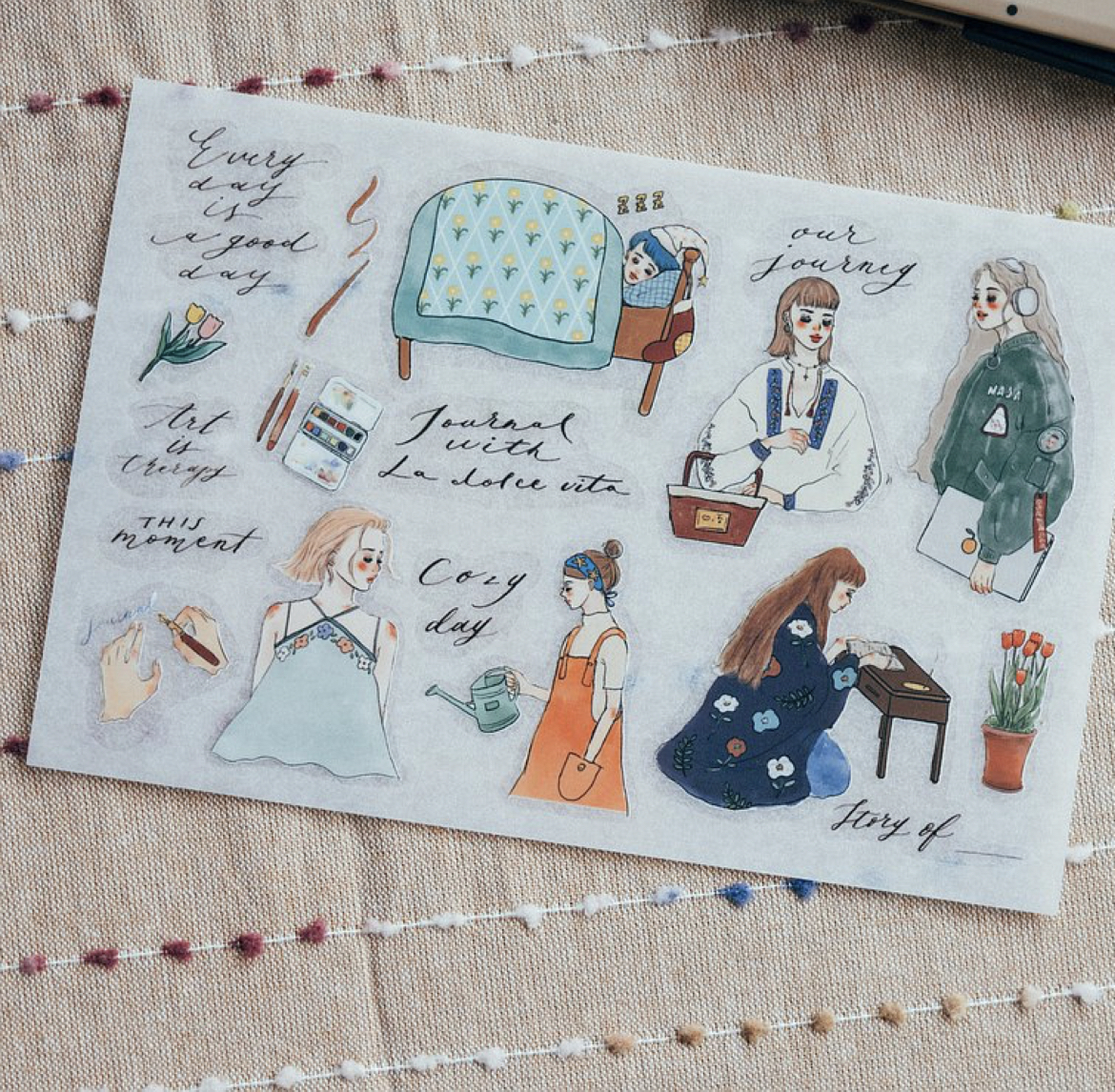 手帳女子的生活 轉印貼紙 兩張一組｜甜蜜生活La dolce vita 臺灣