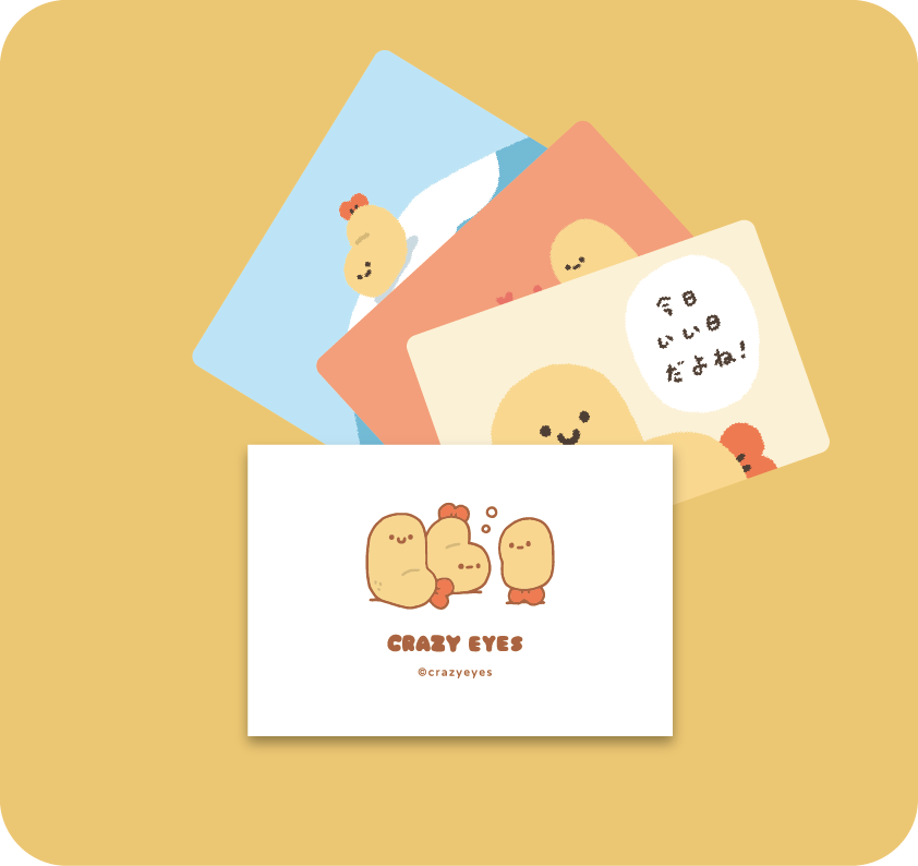 炸蝦『快樂的一天』明信片套組（8入）