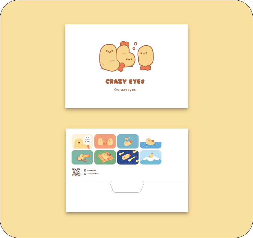 炸蝦『快樂的一天』明信片套組（8入）