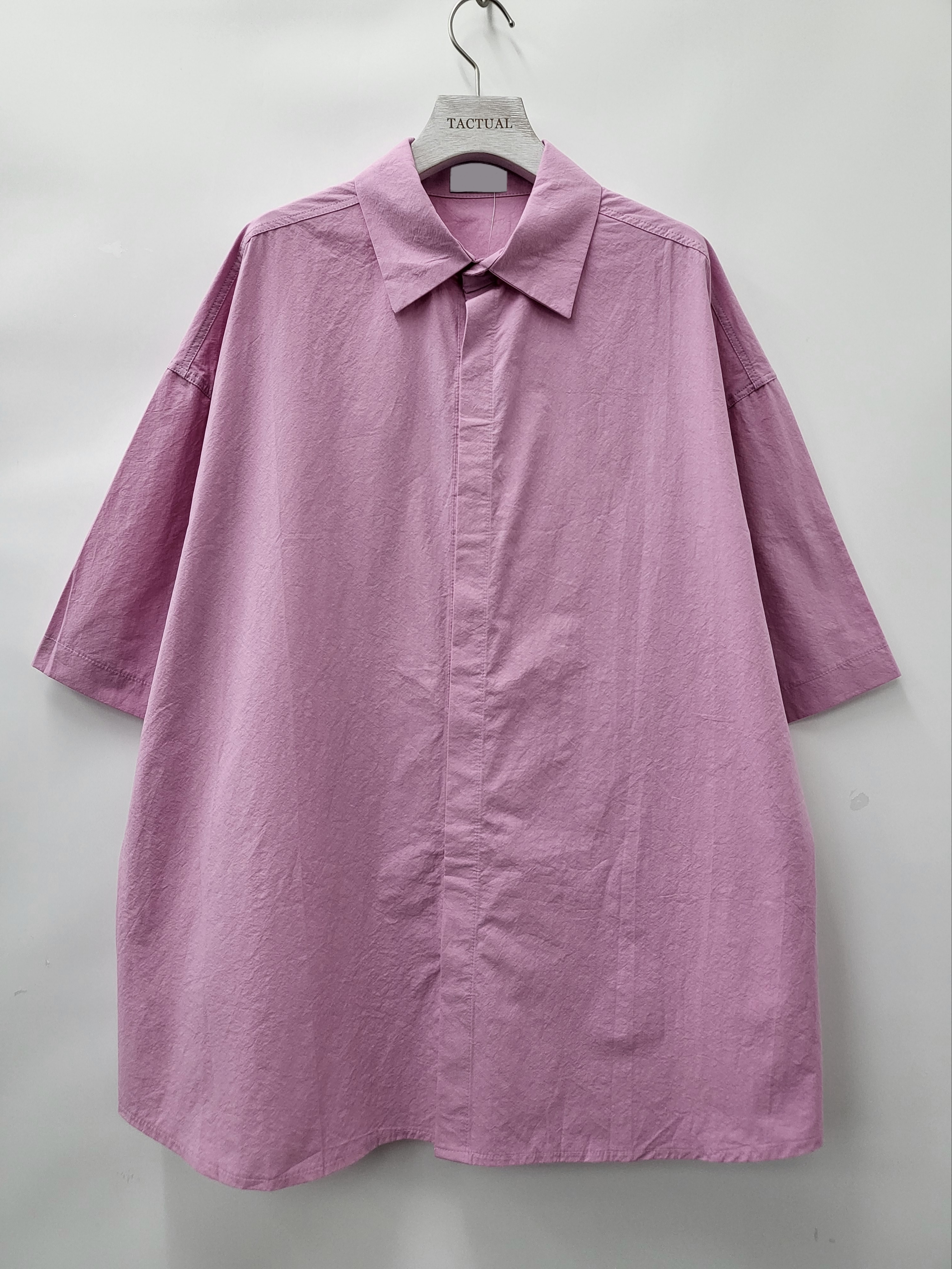 Oversize淨色短袖恤衫 S2117