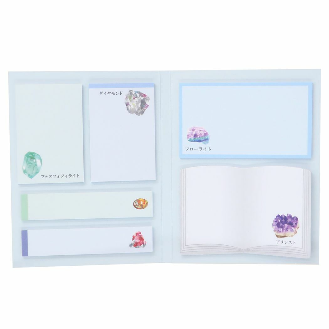 礦石 大人的圖鑑 書型便利貼 memo｜日本Kamio
