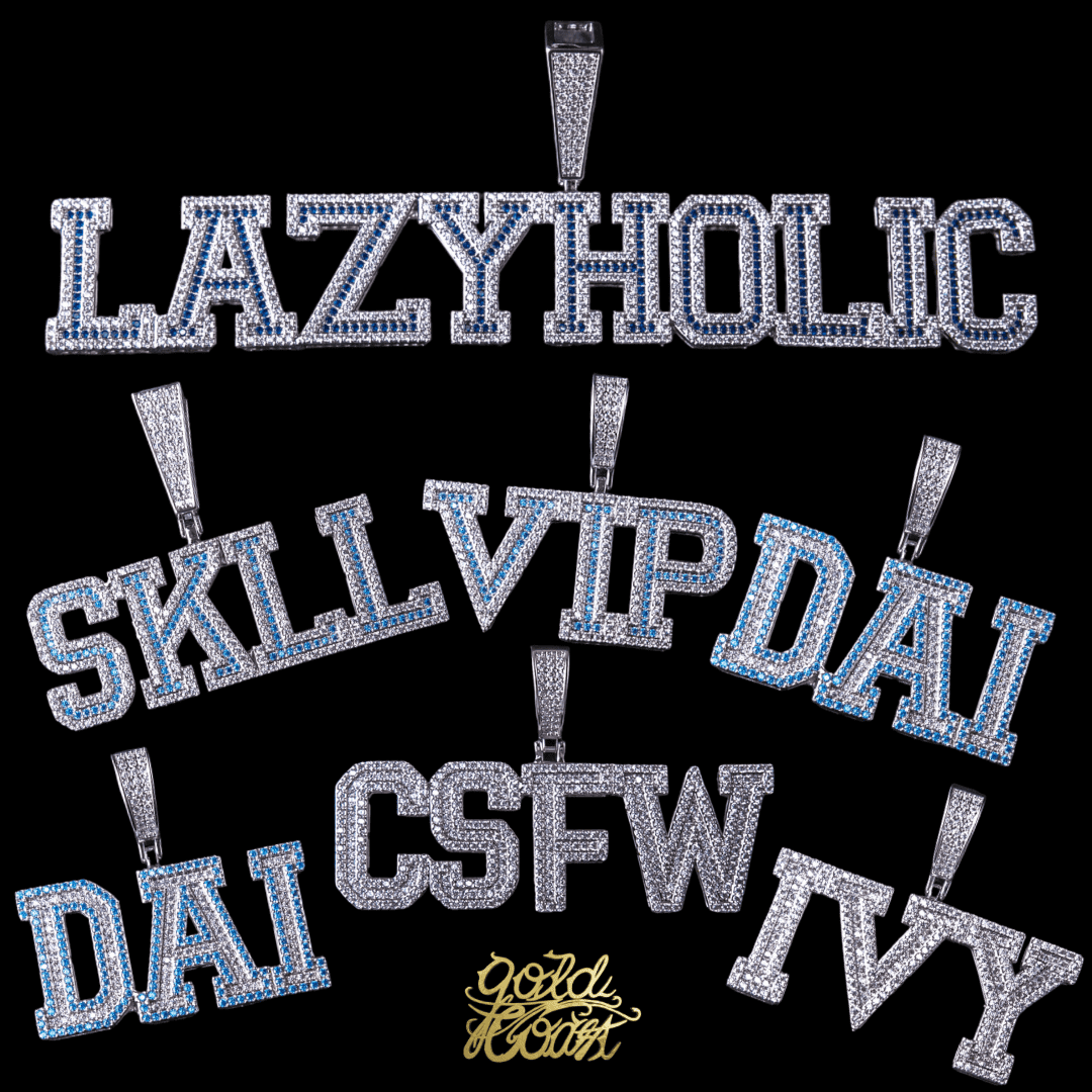 客製化滿鑲雙色大標題字體(A-Z)字母墜飾