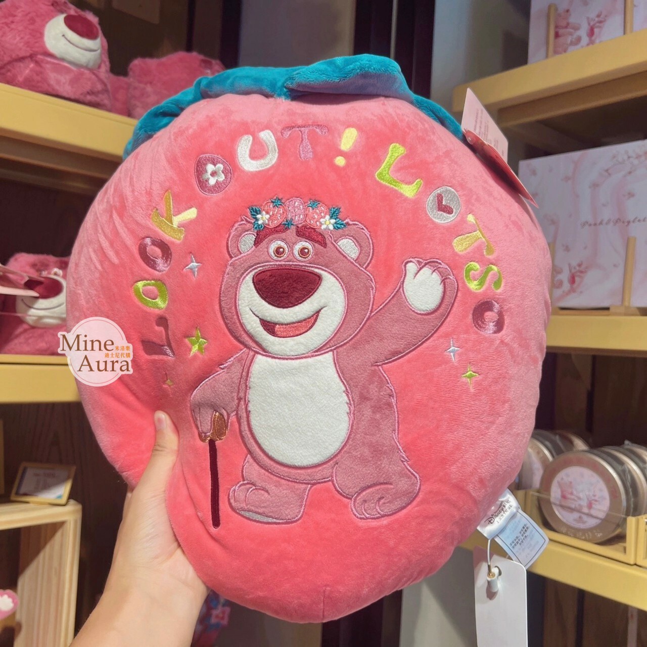 熊抱哥 Lotso居家系列 草莓造型 抱枕 靠墊 有草莓味 玩具總動員 Toy Story -上海迪士尼樂園
