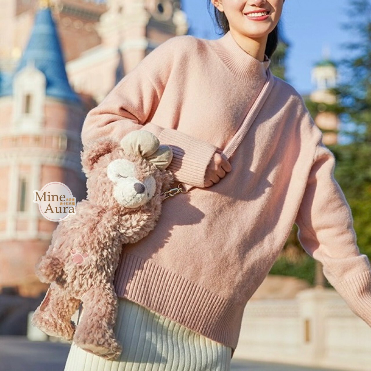 雪莉玫 ShellieMay 睡顏 睡覺 造型 絨毛 斜背包 -上海迪士尼樂園