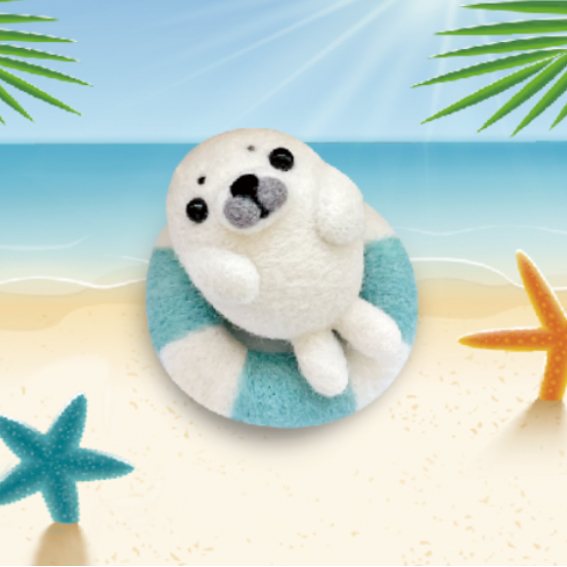 羊毛氈Q萌小動物—小海豹玩水