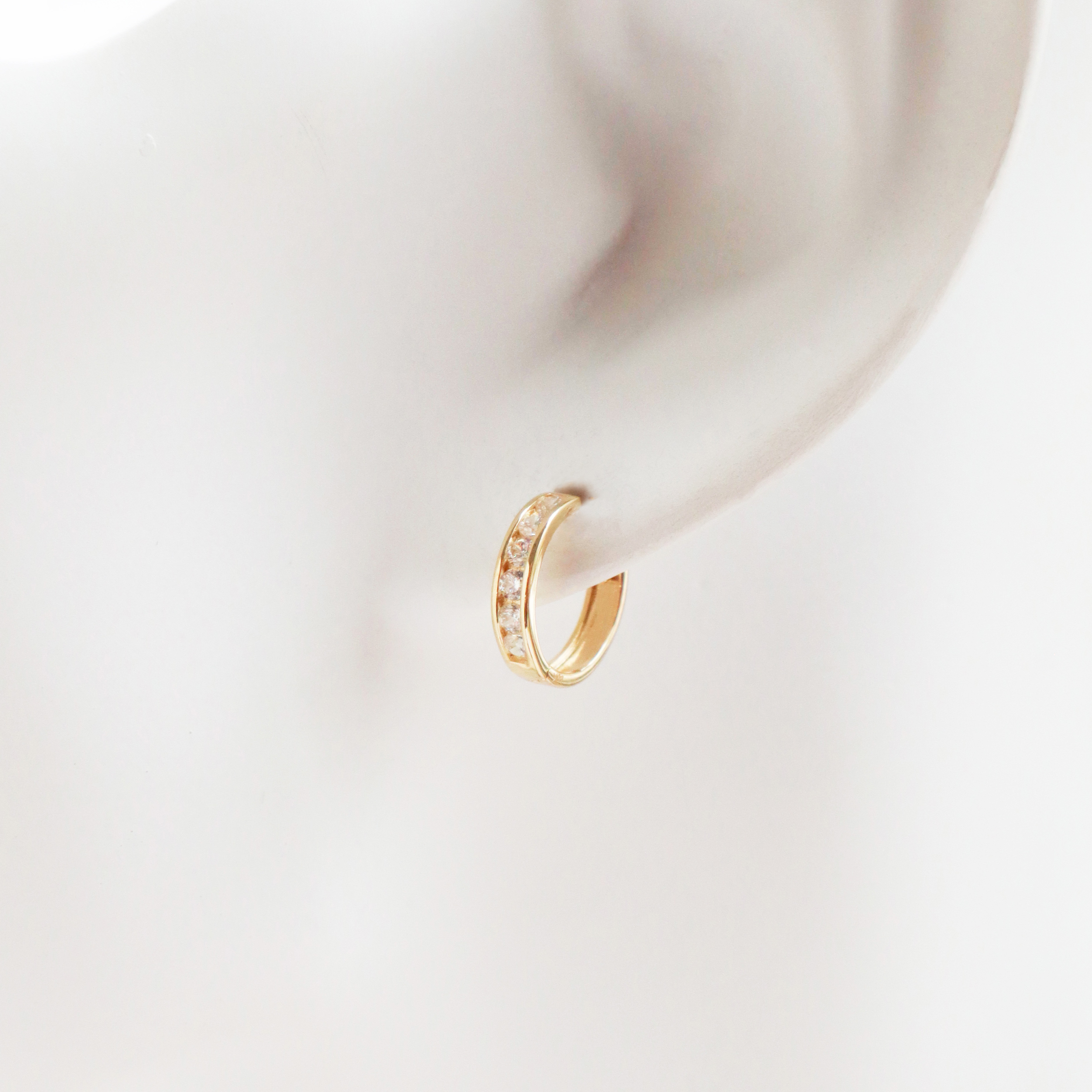 10K/閃耀晶鑽耳環