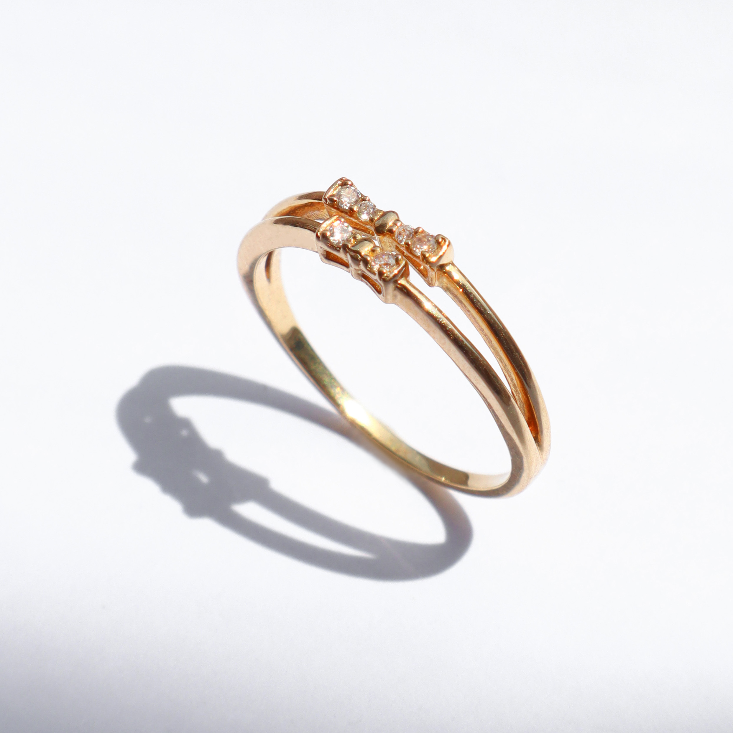 10K/交疊蝴蝶結戒指