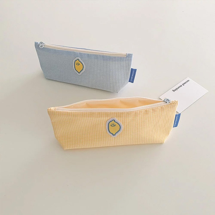 【SecondMorning】格紋檸檬筆袋
