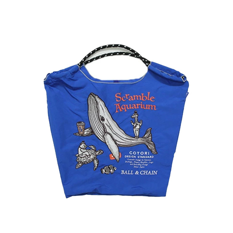 預購｜Ball & Chain 藍色 鯨魚刺繡環保袋 M