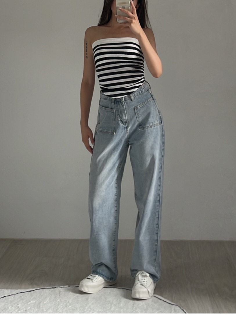 美式經典🎟️復古前口袋直筒牛仔褲(4色)