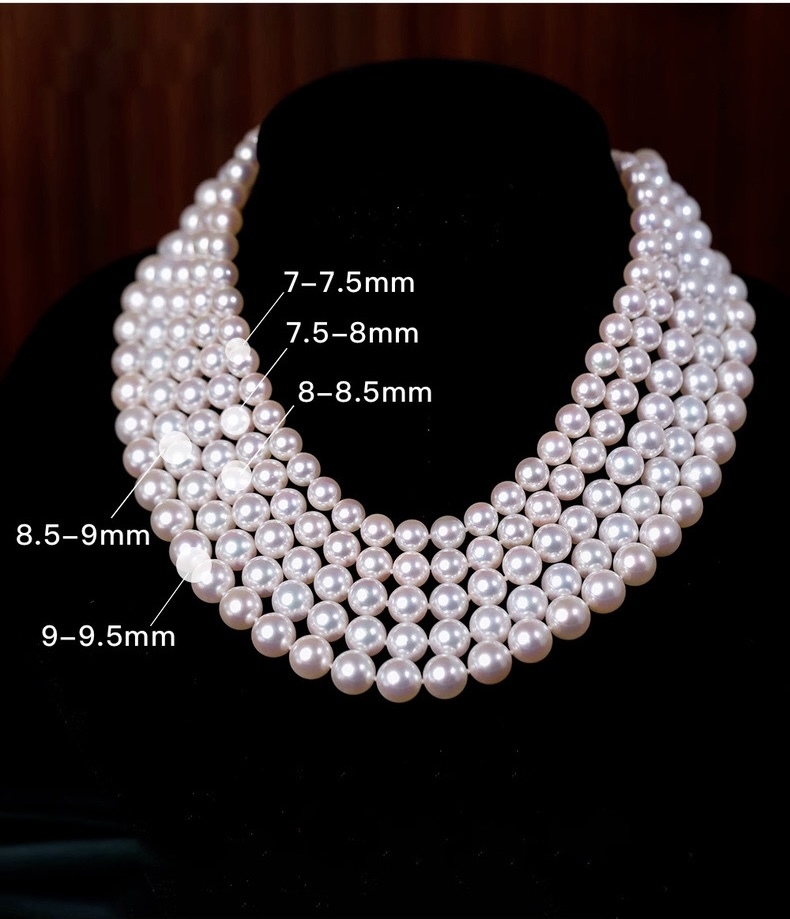 寶石級光輝系列-日本Akoya珍珠項鏈-配極光天女證書收藏級