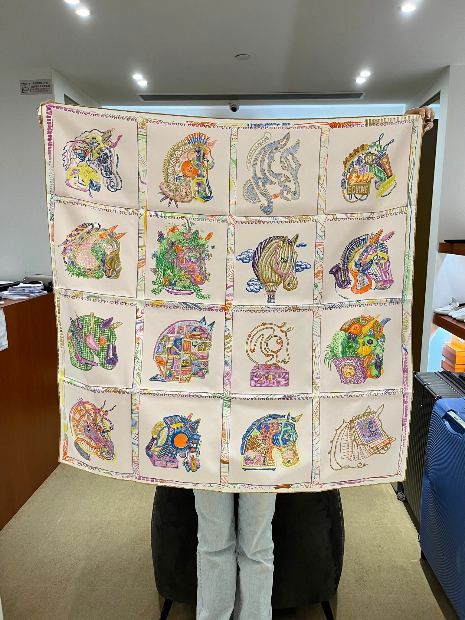 Scarf 100% soie 90 × 90cm