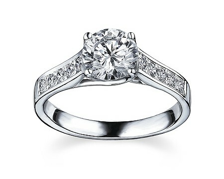 18K白金天然鑽石戒指托