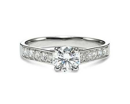 18K白金天然鑽石戒指托