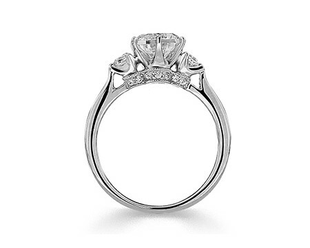 18K白金天然鑽石戒指托