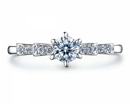 18K白金天然鑽石戒指托