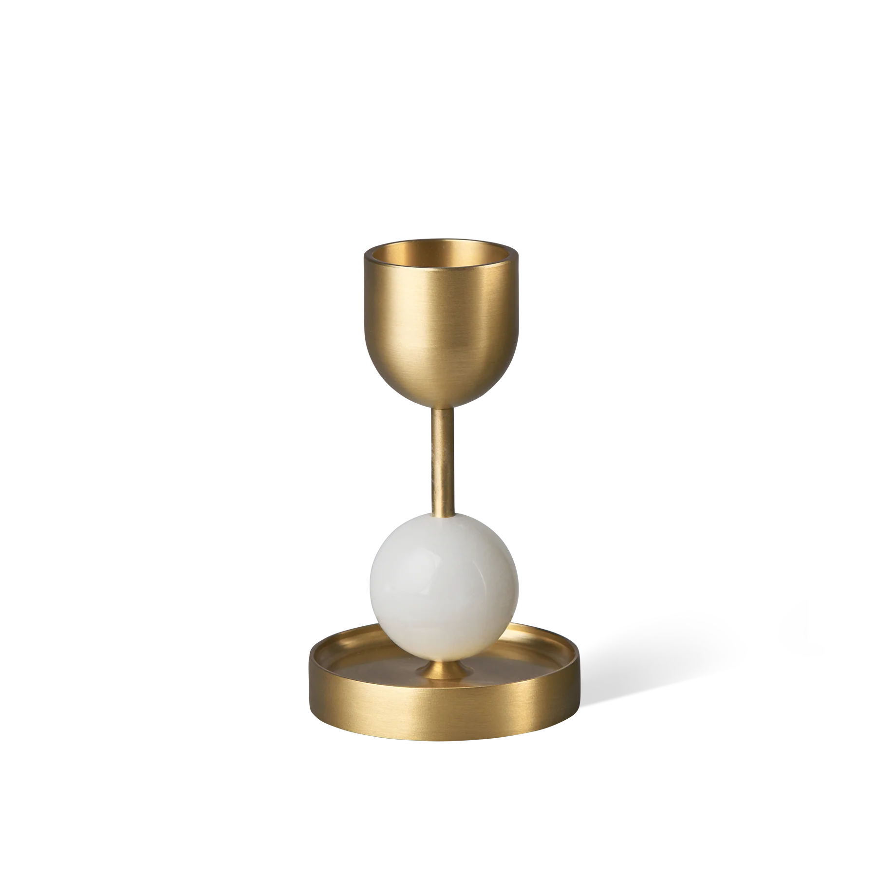 BLACK BLAZE 串珠黃銅燭台 白色M號