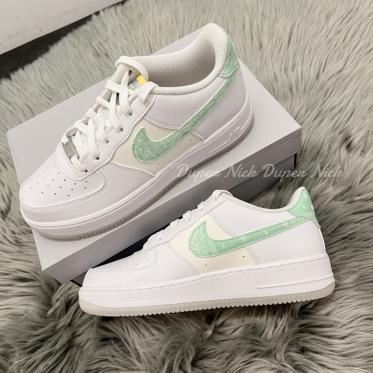 Nike Air Force 1 LV8 大童 綠花紋變形蟲