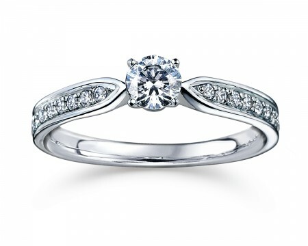 18K白金天然鑽石戒指托