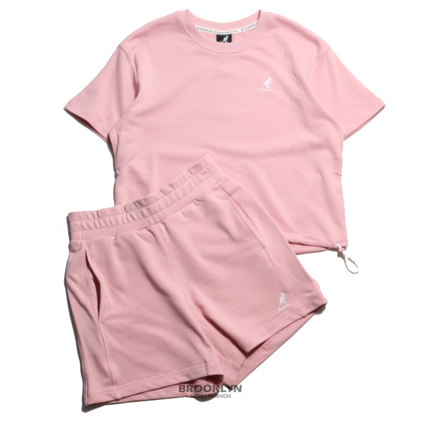 【下殺↘ $399】KANGOL 短褲 粉紅 刺繡小LOGO 鬆緊 另有賣上衣 套裝 運動褲 女 6222150141