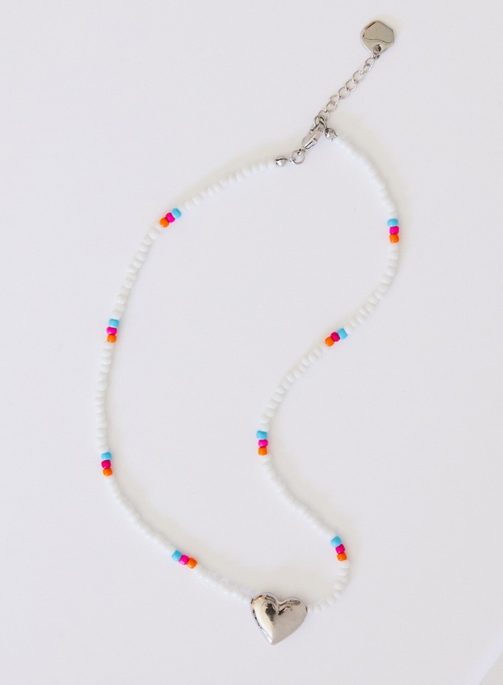 ネックレス・ペンダント [VINTAGE HOLLYWOOD] Heart Triple Beads Necklace Vintage Hollywood Heart Triple Beads Necklace