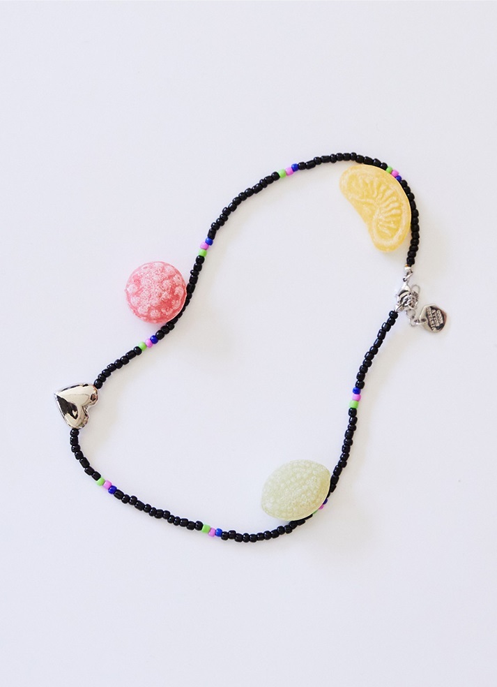ネックレス・ペンダント [VINTAGE HOLLYWOOD] Heart Triple Beads Necklace Vintage Hollywood Heart Triple Beads Necklace