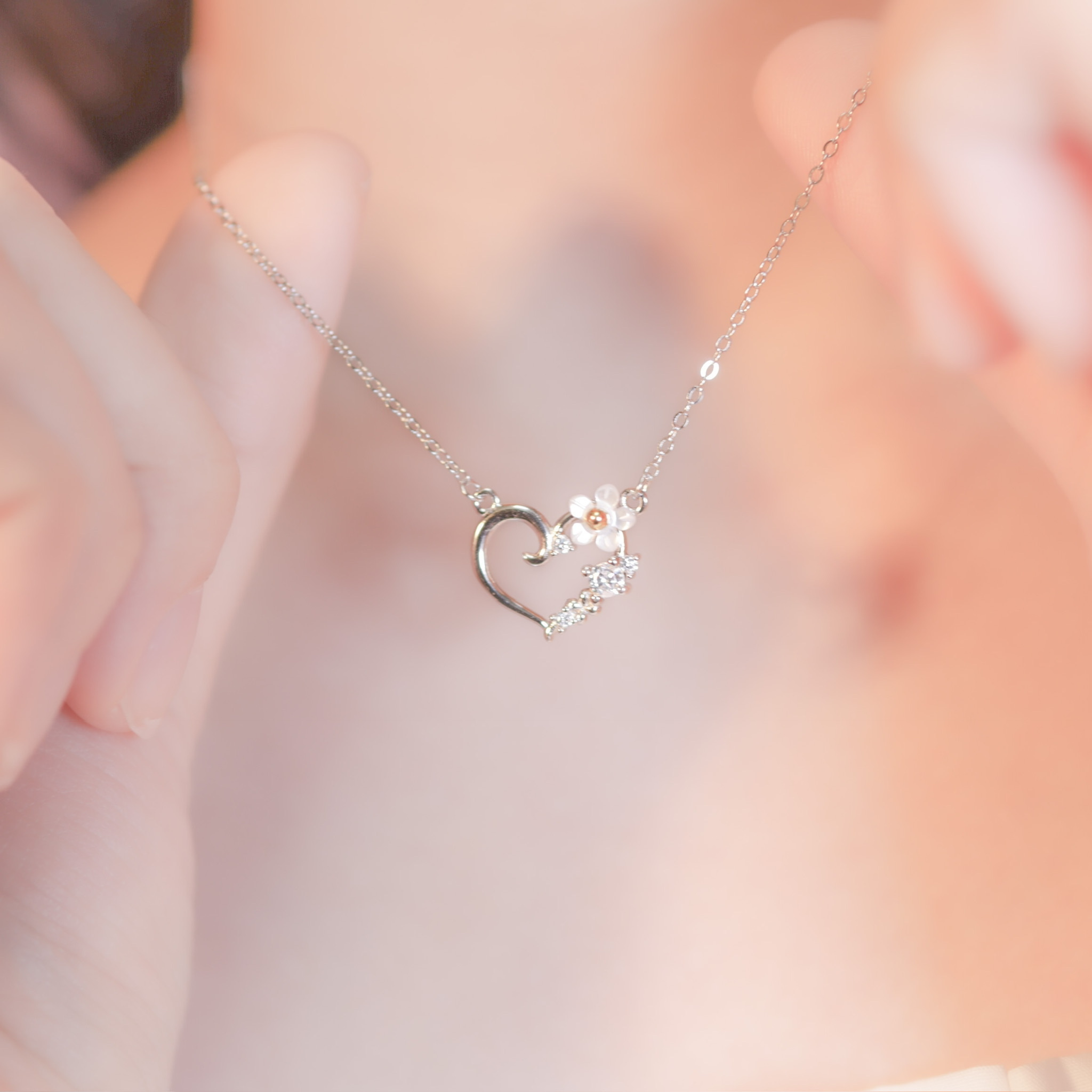 | 925純銀 | 心上栽花項鍊 | NE0755 |