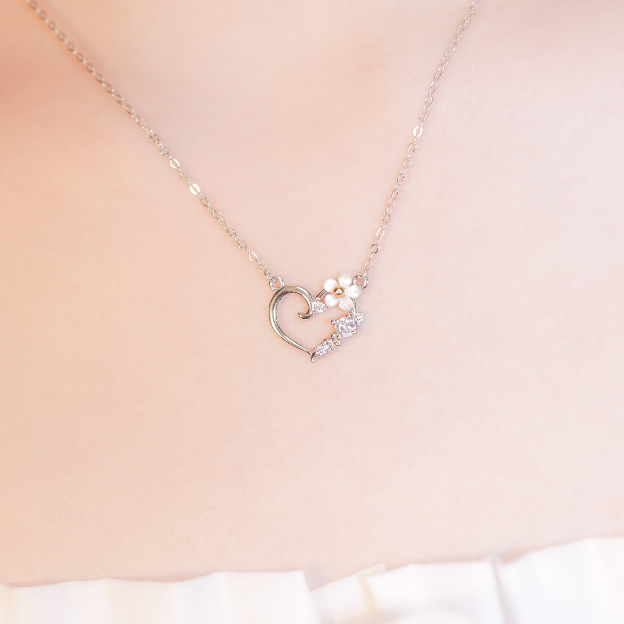 | 925純銀 | 心上栽花項鍊 | NE0755 |