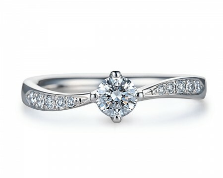 18K白金天然鑽石戒指托