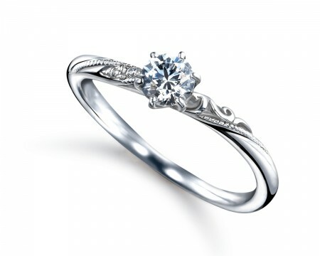 18K白金天然鑽石戒指托