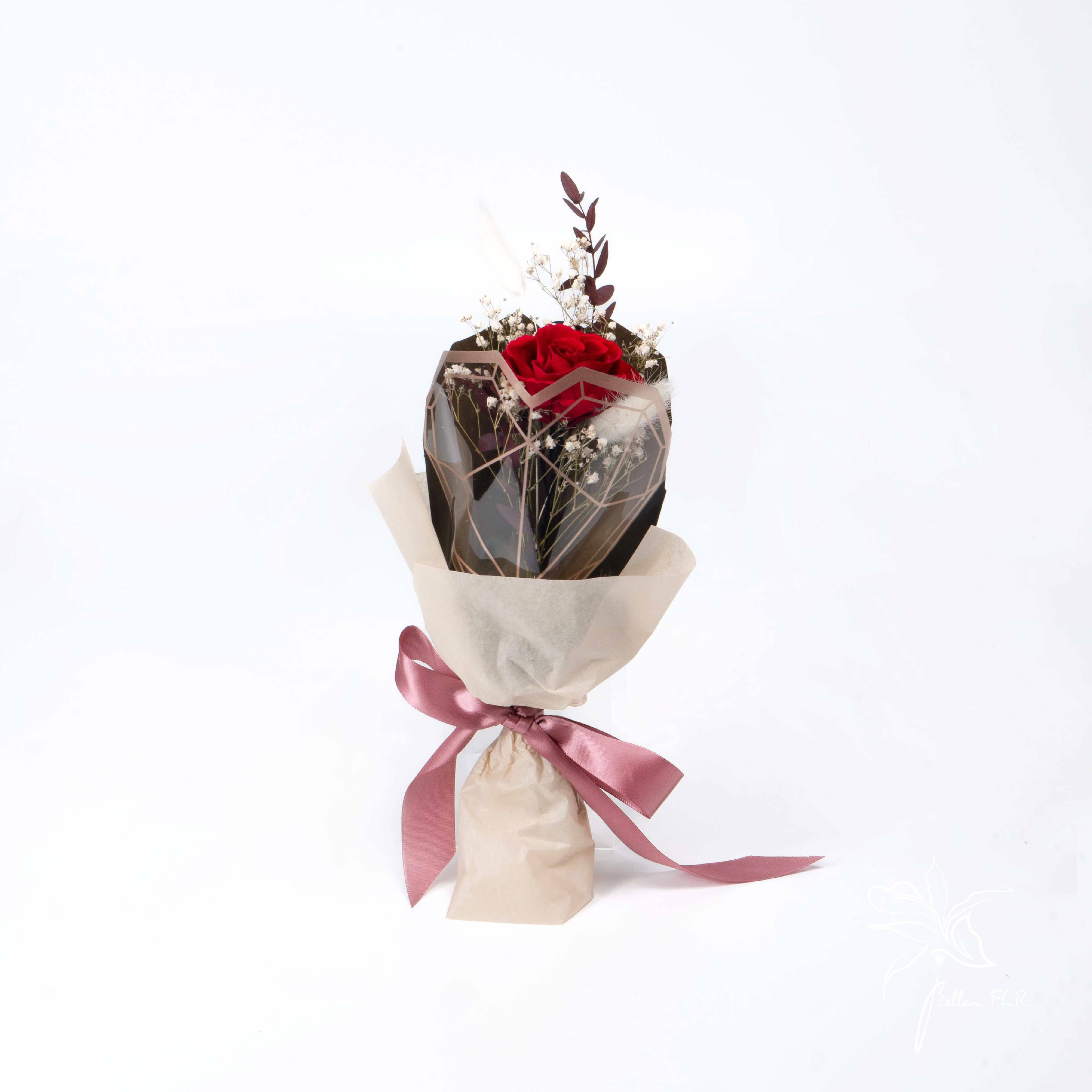 【炙熱唯一】單朵永生玫瑰花束 - 多色