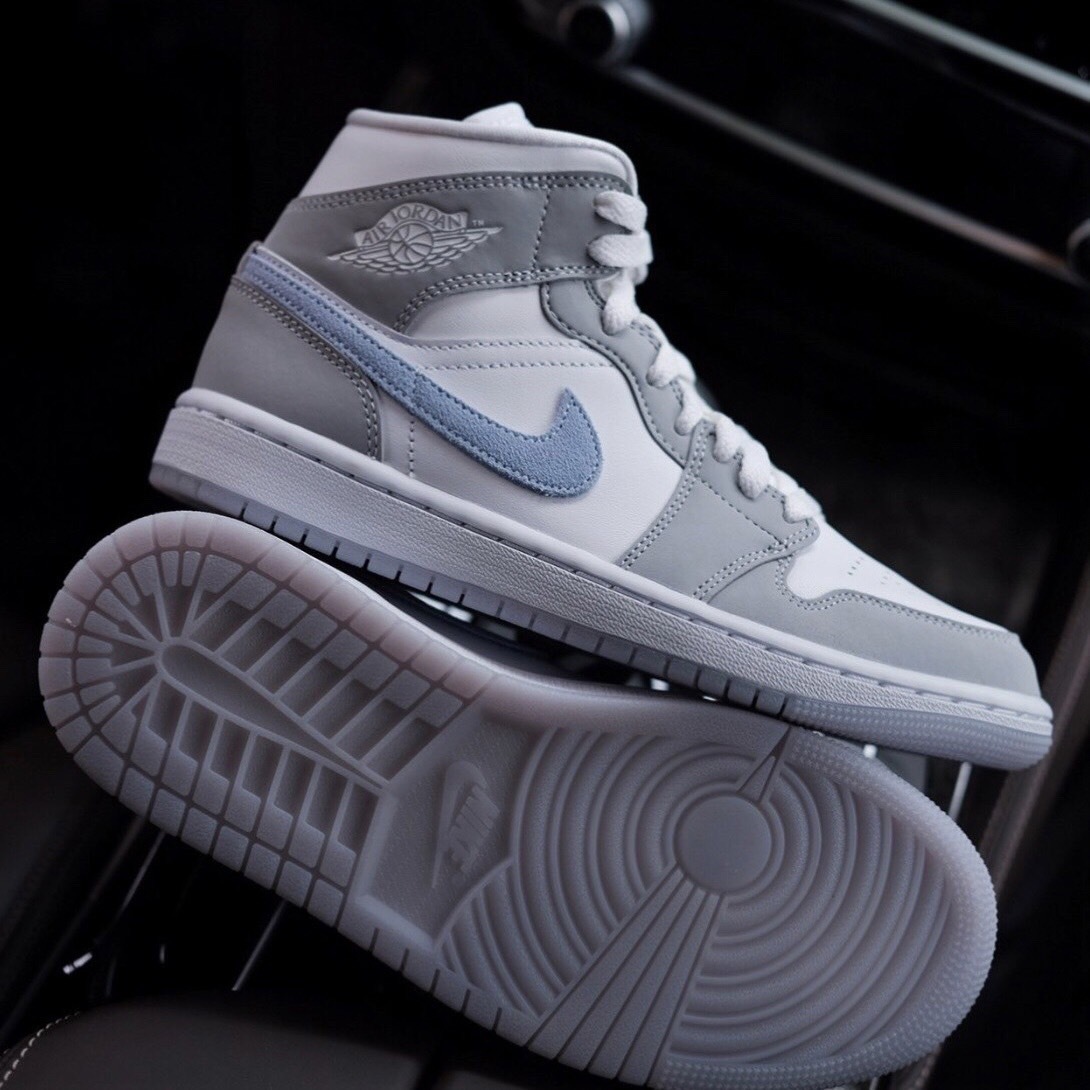 【APAIR】預購 Nike Air Jordan 1 Mid "wolf grey" 小迪奧 冰藍 BQ6472-105