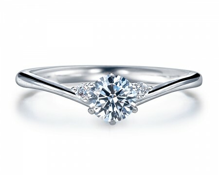 18K白金天然鑽石戒指托