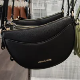 [S] MICHAEL KORS 35R3G4DC5L DOVER SMALL HALF MOON CROSSBODY LEATHER,BLACK,, 196163633848 (SMK426)