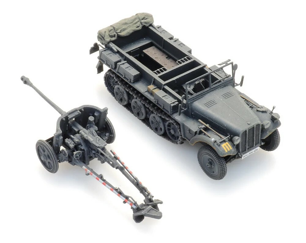 Artitec 6870488 HO規 Sd.Kfz. 10 + PAK 38, grau 牽引車