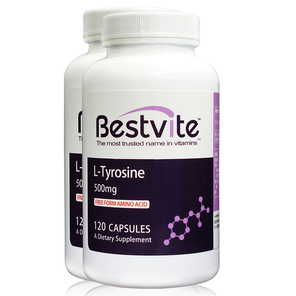 【美國BestVite】必賜力酪胺酸膠囊2瓶組(120顆/瓶)