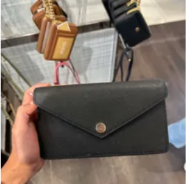 [S] MICHAEL KORS 35S3GTVC5L JET SET TRAVEL SMALL FLAP POCKET ENVELOPE CROSSBODY LEATHER,BLACK,, 196163774008 (SMK431)