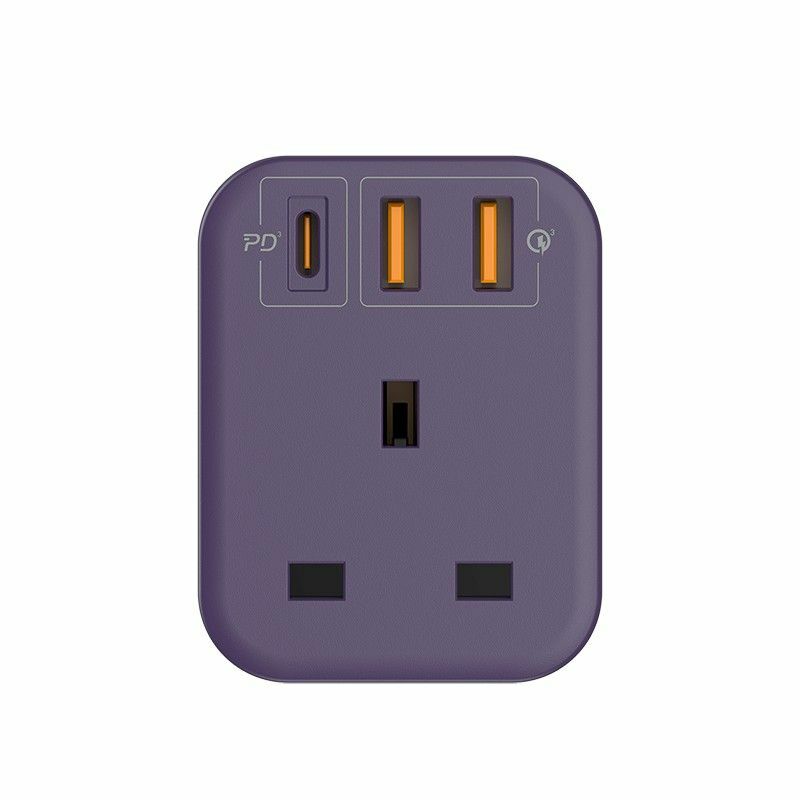 Momax ONEPLUG PD20W 2A1C 1位萬能插蘇 US10 - 紫色