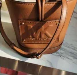 [S] MICHAEL KORS 35S3G7KM2L MEDIUM DSTRING BUCKET MESSENGER LEATHER,LUGGAGE,, 196163780627 (SMK435)