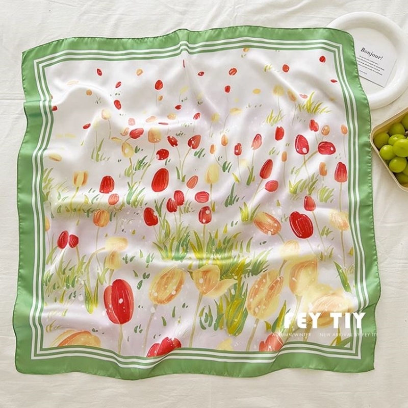鬱金香花卉絲巾