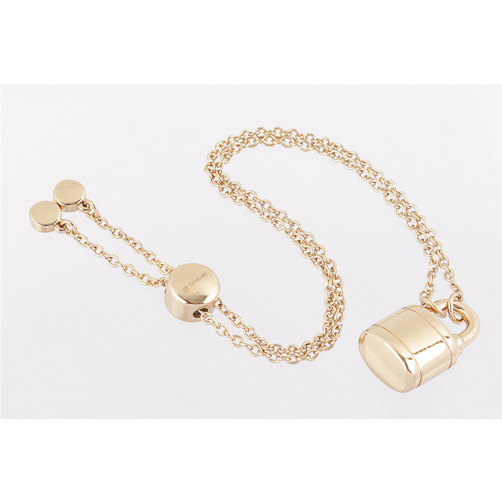 【COACH】銀色C Logo 鎖頭造型可調手環(金色) CD854 A31