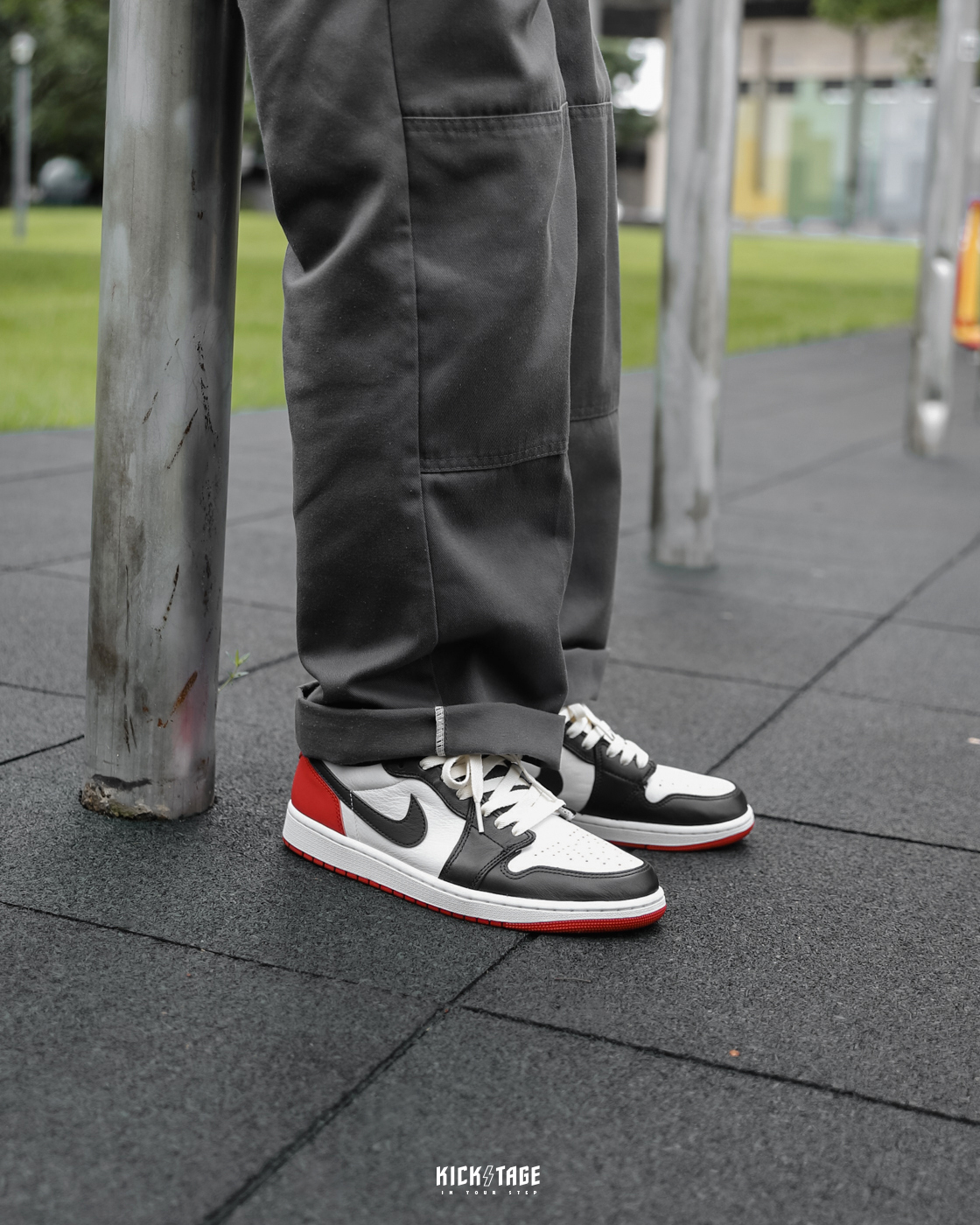 <限時特價57折，不退換> AIR JORDAN 1 LOW OG BLACK TOE 黑頭 芝加哥 白黑紅 低筒休閒鞋【CZ0790-106】AJ1OG