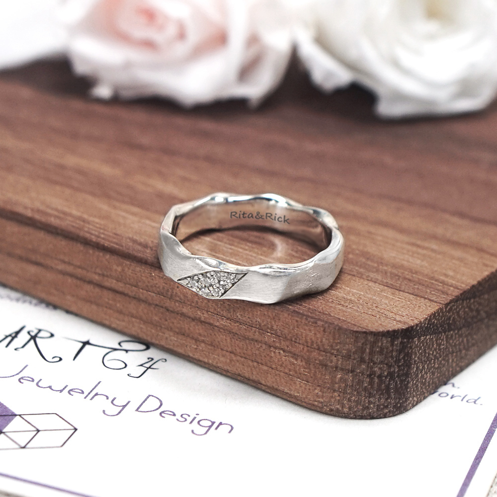水波銀戒 細版女戒 925純銀女生戒指